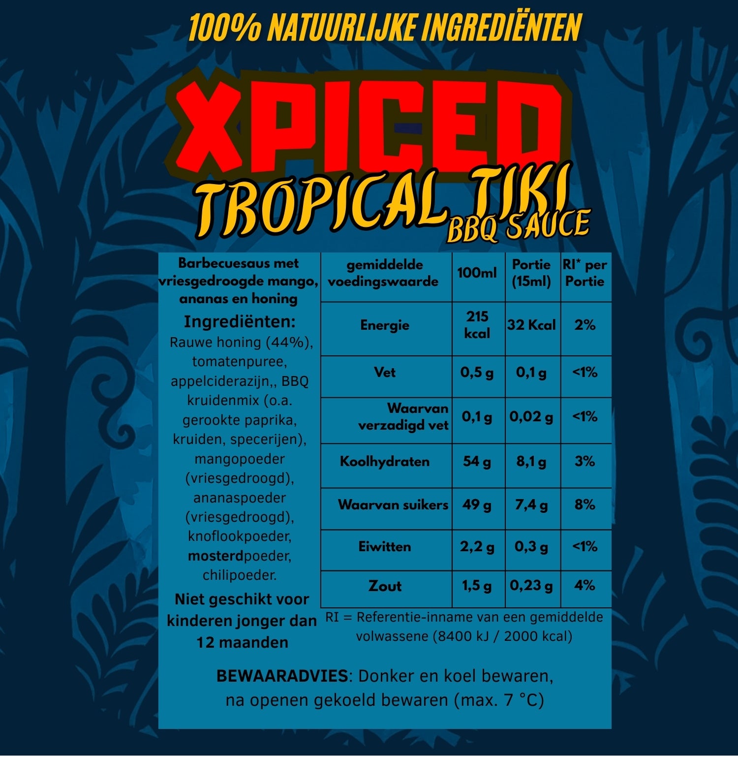 XPICED Tropical Tiki BBQ Saus – Honing, Mango & Ananas | Zonder E-nummers